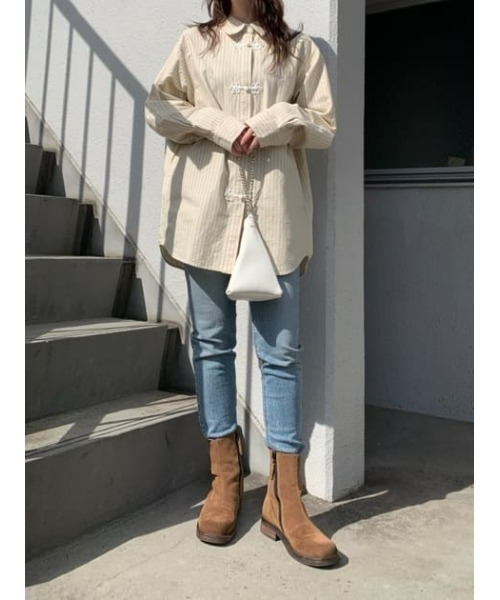 MOUSSY(マウジー)の「FLAT TOE SHORT ブーツ(ブーツ・レディース・ブラウン/ブラック・SMALL/LARGE/MEDIUM)」の9枚目の写真