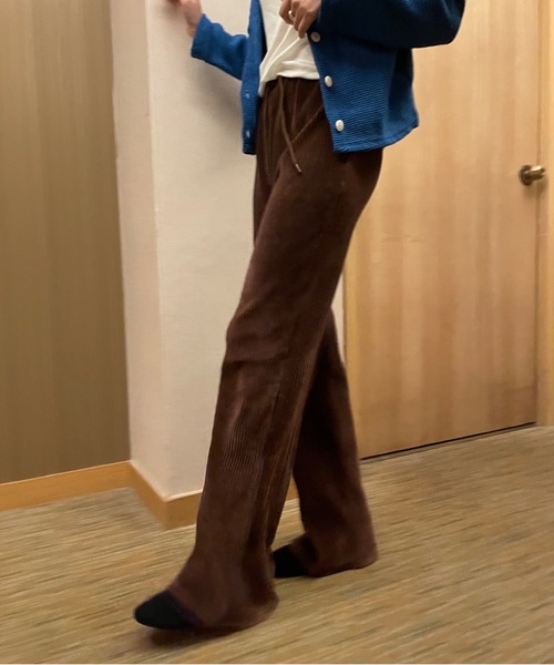 Didot.showroom（ディドット ショールーム）の「コーデュロイスウェットパンツ（スウェットパンツ・レディース・ダークグリーン/ブラウン/オリーブ/ピンク/オレンジ/サンドベージュ・FREE）」の9枚目の写真