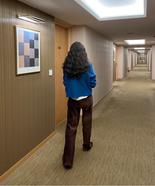 Didot.showroom（ディドット ショールーム）の「コーデュロイスウェットパンツ（スウェットパンツ・レディース・ダークグリーン/ブラウン/オリーブ/ピンク/オレンジ/サンドベージュ・FREE）」の15枚目の写真