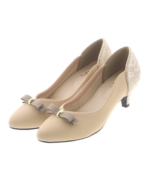 JELLY BEANS（ジェリービーンズ）の「【WEB限定】ミニリボンヒールパンプス(217-3237)JELLY BEANS(ジェリービーンズ)（パンプス・レディース・ベージュ/ブラック・22.5/24/23.5/23/24.5）」の8枚目の写真
