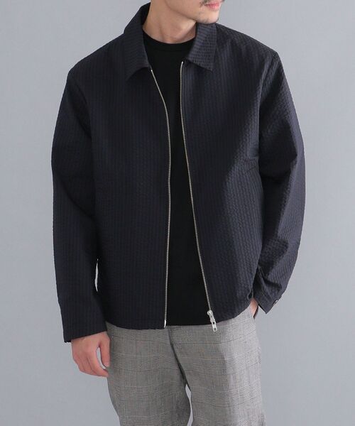 SHIPS(シップス)の「SHIPS: COOLMAX(R) シアサッカー ジップ ブルゾン(ブルゾン・メンズ・ベージュ/ネイビー/ブラウン/ブルー・SMALL/MEDIUM/LARGE/X-LARGE)」の3枚目の写真