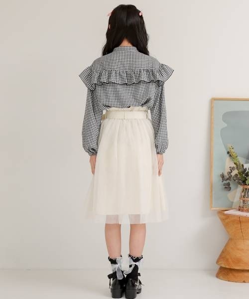 PINKHUNT(ピンクハント)の「PINKHUNT フリルブラウスシャツ 6529K(シャツ/ブラウス・キッズ・ブラック/ホワイト・160cm/150cm/140cm/130cm/120cm)」の5枚目の写真