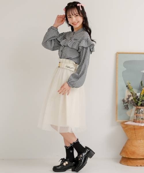 PINKHUNT(ピンクハント)の「PINKHUNT フリルブラウスシャツ 6529K(シャツ/ブラウス・キッズ・ブラック/ホワイト・160cm/150cm/140cm/130cm/120cm)」の6枚目の写真