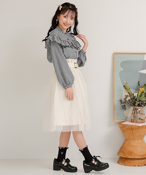 PINKHUNT(ピンクハント)の「PINKHUNT フリルブラウスシャツ 6529K(シャツ/ブラウス・キッズ・ブラック/ホワイト・160cm/150cm/140cm/130cm/120cm)」の8枚目の写真
