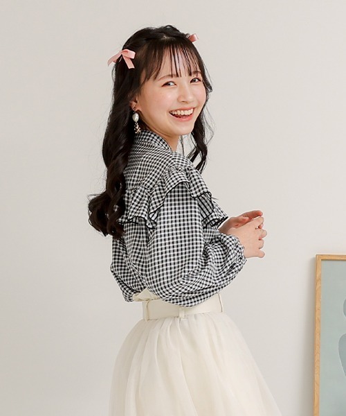 PINKHUNT(ピンクハント)の「PINKHUNT フリルブラウスシャツ 6529K(シャツ/ブラウス・キッズ・ブラック/ホワイト・160cm/150cm/140cm/130cm/120cm)」の7枚目の写真