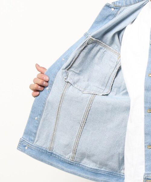 SPINNS（スピンズ）の「【ゆったりシルエット】ビッグデニムＧジャン（デニムジャケット・メンズ・ブラック/ブルー・ONESIZE）」の5枚目の写真
