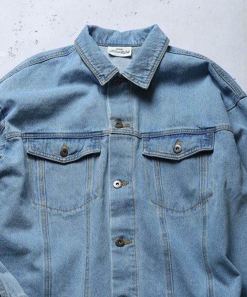 SPINNS（スピンズ）の「【ゆったりシルエット】ビッグデニムＧジャン（デニムジャケット・メンズ・ブラック/ブルー・ONESIZE）」の12枚目の写真