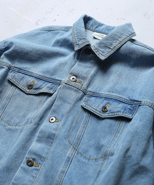 SPINNS（スピンズ）の「【ゆったりシルエット】ビッグデニムＧジャン（デニムジャケット・メンズ・ブラック/ブルー・ONESIZE）」の13枚目の写真