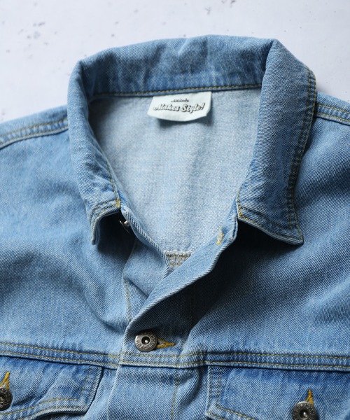 SPINNS（スピンズ）の「【ゆったりシルエット】ビッグデニムＧジャン（デニムジャケット・メンズ・ブラック/ブルー・ONESIZE）」の14枚目の写真
