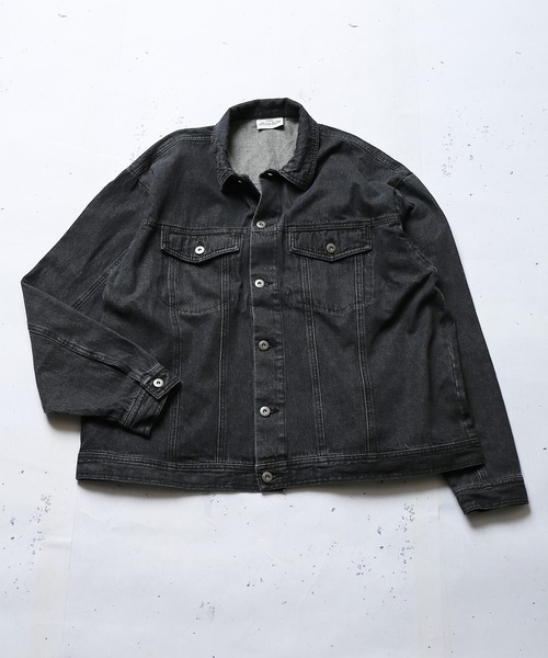 SPINNS（スピンズ）の「【ゆったりシルエット】ビッグデニムＧジャン（デニムジャケット・メンズ・ブラック/ブルー・ONESIZE）」の7枚目の写真