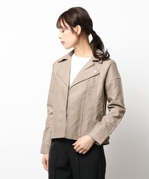 NICOLE white | フェイクレザー ライダースジャケット【ダブル】(ライダースジャケット)