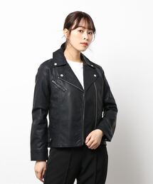 NICOLE white | フェイクレザー ライダースジャケット【ダブル】(ライダースジャケット)