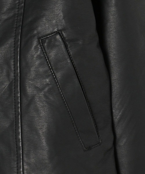 NICOLE white（ニコルホワイト）の「フェイクレザー ライダースジャケット【ダブル】（ライダースジャケット・レディース・ベージュ/ブラック/アッシュグレー・MEDIUM/LARGE）」の15枚目の写真