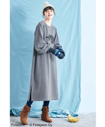 シロップ．（シロップ．）の「ほっこり♪麻混素材のエプロンワンピース 