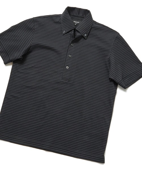 MEN'S BIGI(メンズビギ)の「【COOLMAX】ニットサッカーポロシャツ ACTIVE TAILORライン(ポロシャツ・メンズ・ホワイト/ブラック/ネイビー/ブルー・01/02/03/04)」の2枚目の写真