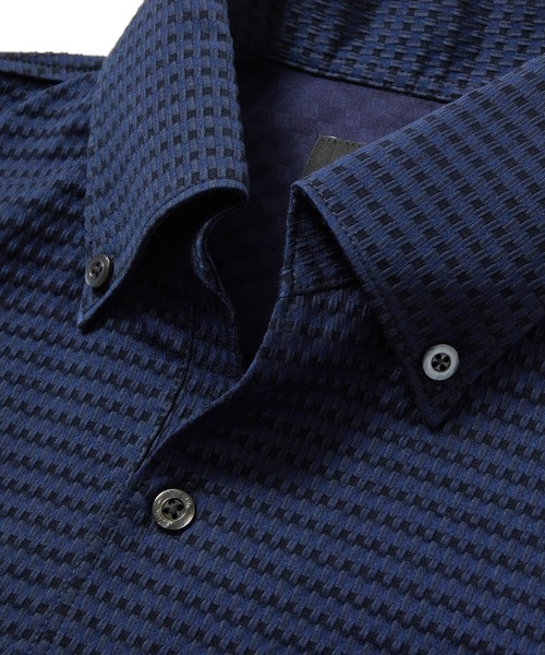 MEN'S BIGI(メンズビギ)の「【COOLMAX】ニットサッカーポロシャツ ACTIVE TAILORライン(ポロシャツ・メンズ・ホワイト/ブラック/ネイビー/ブルー・01/02/03/04)」の18枚目の写真