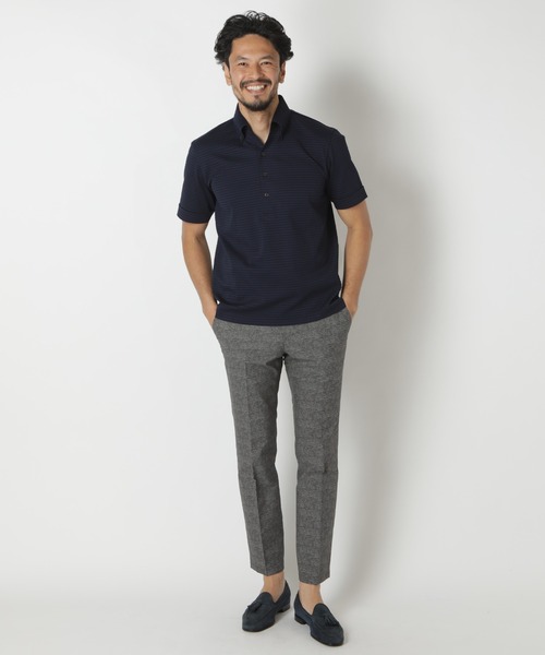 MEN'S BIGI(メンズビギ)の「【COOLMAX】ニットサッカーポロシャツ ACTIVE TAILORライン(ポロシャツ・メンズ・ホワイト/ブラック/ネイビー/ブルー・01/02/03/04)」の12枚目の写真