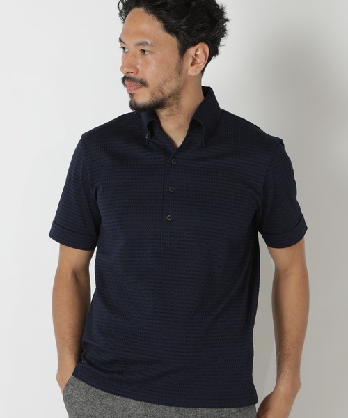 MEN'S BIGI(メンズビギ)の「【COOLMAX】ニットサッカーポロシャツ ACTIVE TAILORライン(ポロシャツ・メンズ・ホワイト/ブラック/ネイビー/ブルー・01/02/03/04)」の7枚目の写真