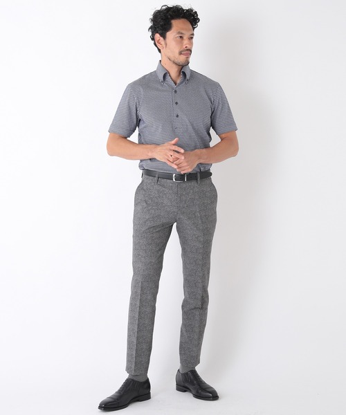 MEN'S BIGI(メンズビギ)の「【COOLMAX】ニットサッカーポロシャツ ACTIVE TAILORライン(ポロシャツ・メンズ・ホワイト/ブラック/ネイビー/ブルー・01/02/03/04)」の13枚目の写真