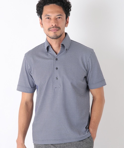 MEN'S BIGI(メンズビギ)の「【COOLMAX】ニットサッカーポロシャツ ACTIVE TAILORライン(ポロシャツ・メンズ・ホワイト/ブラック/ネイビー/ブルー・01/02/03/04)」の8枚目の写真