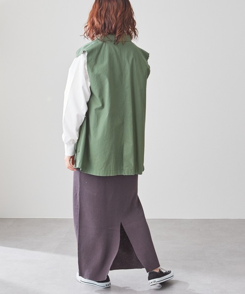 CIAOPANIC TYPY（チャオパニックティピー）の「麻混ニットIラインスカート（スカート・レディース・ブルー/イエロー/グリーン/ベージュ/チャコールグレー・ONE SIZE）」の14枚目の写真