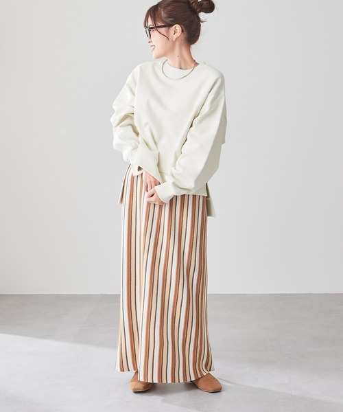 CIAOPANIC TYPY（チャオパニックティピー）の「麻混ニットIラインスカート（スカート・レディース・ブルー/イエロー/グリーン/ベージュ/チャコールグレー・ONE SIZE）」の20枚目の写真