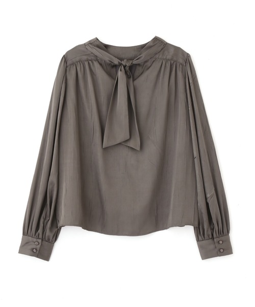 PROPORTION BODY DRESSING(プロポーションボディドレッシング)の「ワッシャーサテンリボンブラウス / 1212110305(シャツ/ブラウス・レディース・ダークグレー/ベージュ/ライトグリーン・SMALL/MEDIUM)」の5枚目の写真