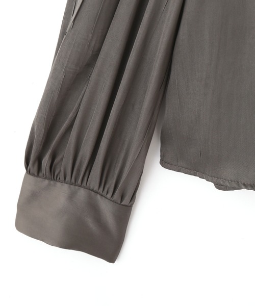 PROPORTION BODY DRESSING(プロポーションボディドレッシング)の「ワッシャーサテンリボンブラウス / 1212110305(シャツ/ブラウス・レディース・ダークグレー/ベージュ/ライトグリーン・SMALL/MEDIUM)」の8枚目の写真