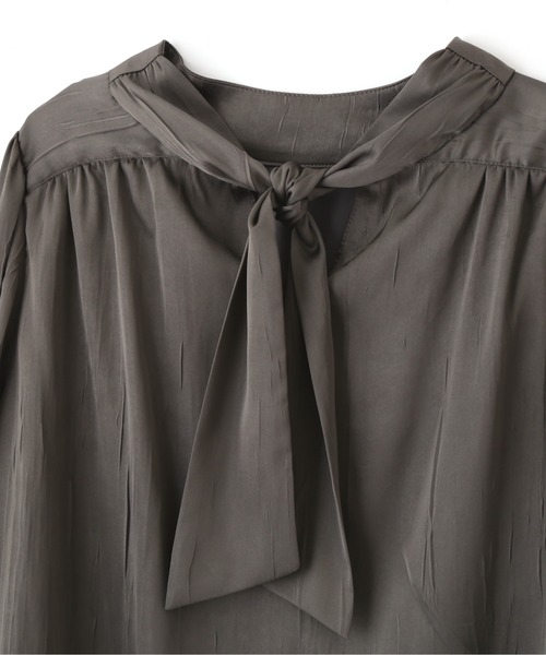 PROPORTION BODY DRESSING(プロポーションボディドレッシング)の「ワッシャーサテンリボンブラウス / 1212110305(シャツ/ブラウス・レディース・ダークグレー/ベージュ/ライトグリーン・SMALL/MEDIUM)」の9枚目の写真
