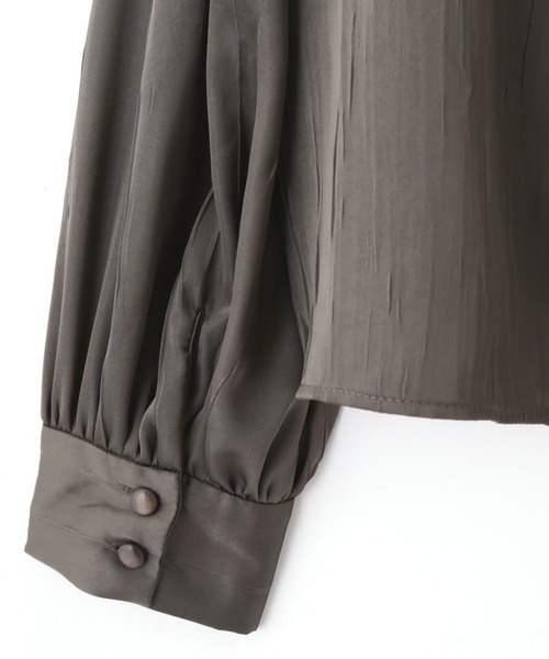 PROPORTION BODY DRESSING(プロポーションボディドレッシング)の「ワッシャーサテンリボンブラウス / 1212110305(シャツ/ブラウス・レディース・ダークグレー/ベージュ/ライトグリーン・SMALL/MEDIUM)」の10枚目の写真
