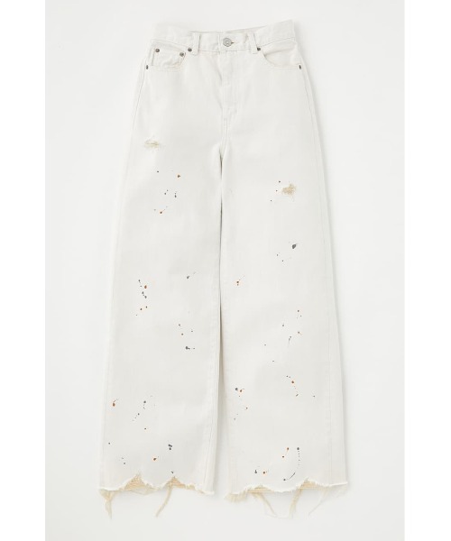 MOUSSY（マウジー）の「HW WIDE PAINT STRAIGHT（デニムパンツ・レディース・ホワイト/グレー・1/2/0）」の10枚目の写真