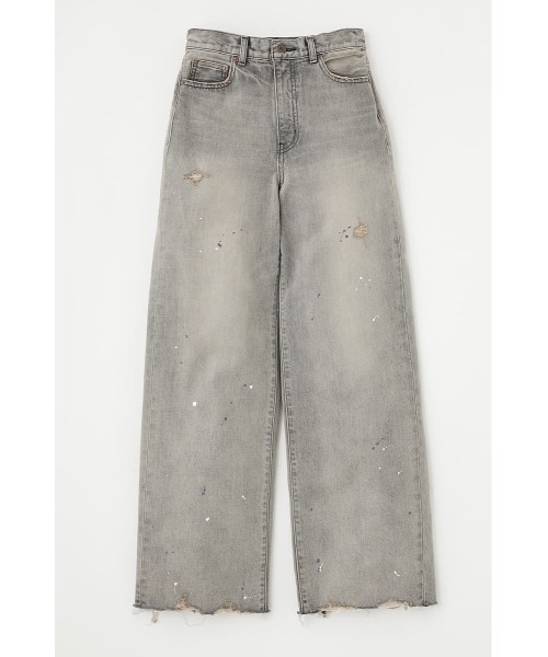 MOUSSY（マウジー）の「HW WIDE PAINT STRAIGHT（デニムパンツ・レディース・ホワイト/グレー・1/2/0）」の11枚目の写真