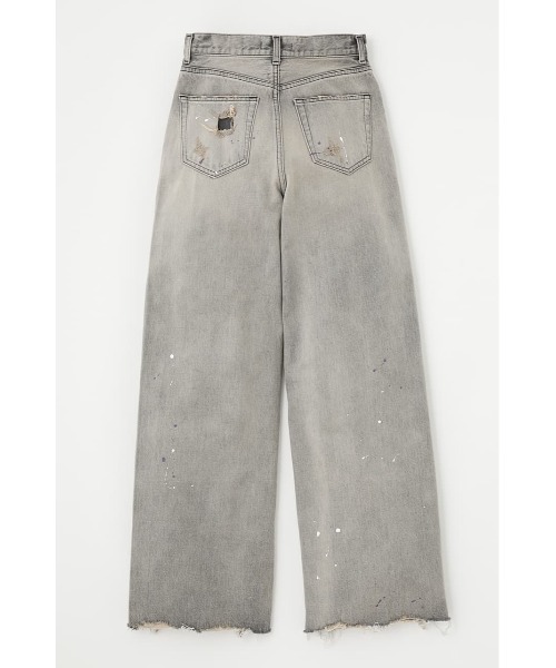 MOUSSY（マウジー）の「HW WIDE PAINT STRAIGHT（デニムパンツ・レディース・ホワイト/グレー・1/2/0）」の3枚目の写真
