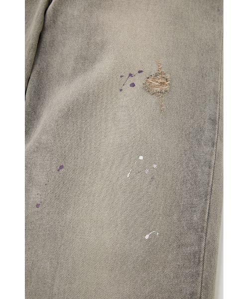 MOUSSY（マウジー）の「HW WIDE PAINT STRAIGHT（デニムパンツ・レディース・ホワイト/グレー・1/2/0）」の9枚目の写真