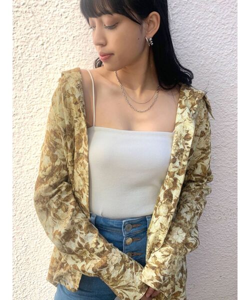 EMODA(エモダ)の「ウォールフラワーシャツ(シャツ/ブラウス・レディース・アイボリー/その他/グリーン・FREE)」の5枚目の写真