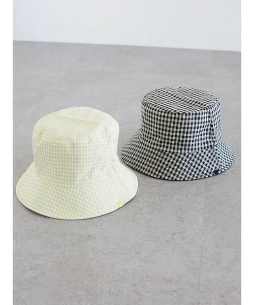 Green Parks(グリーンパークス)の「・チェックリバーシブルハット(ハット・レディース・ブラック/アイボリー・FREE)」の3枚目の写真
