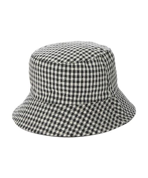 Green Parks(グリーンパークス)の「・チェックリバーシブルハット(ハット・レディース・ブラック/アイボリー・FREE)」の15枚目の写真