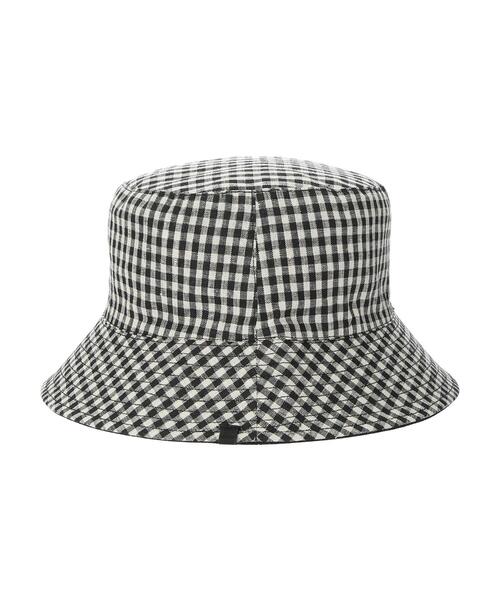 Green Parks(グリーンパークス)の「・チェックリバーシブルハット(ハット・レディース・ブラック/アイボリー・FREE)」の7枚目の写真