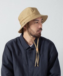 Chin Strap Top-Rounded Bucket Hat / チンストラップ トップラウンド バケットハット