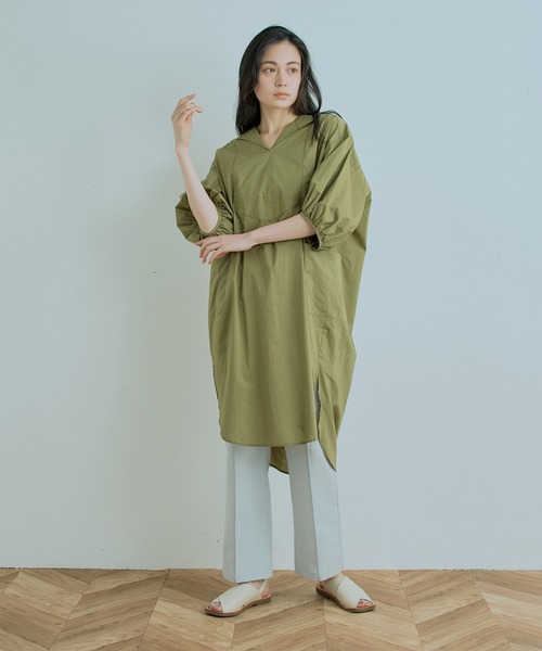 kha:ki(カーキ)の「「KHA:KI / カーキ」セーラーカラーワイドドレス"SAILOR COLLAR WIDE DRESS"(ワンピース・レディース・レッド/カーキ/サックスブルー/ホワイト・1/2)」の8枚目の写真