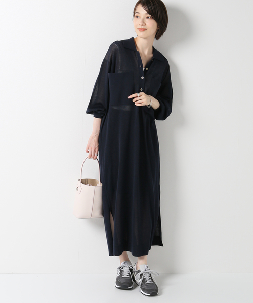 エメイン　ストレッチシアーポロワンピース ストレッチシアーポロワンピース｜PETAL ONLINE（ペタルオンライン）