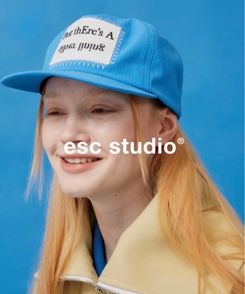 ESC STUDIO（イーエスシースタジオ）の「【ESC STUDIO/イーエスシースタジオ】patch cap/パッチ ワッペン キャップ ナイロン 帽子（キャップ・メンズ・ブラック/ピンク/ブルー・ONE SIZE）」の2枚目の写真