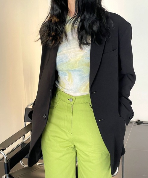 me+em select(ミームセレクト)の「マーブルニュアンスシアートップス 【韓国製】(Tシャツ/カットソー・レディース・ピンク/ベージュ/ミント・FREE)」の20枚目の写真