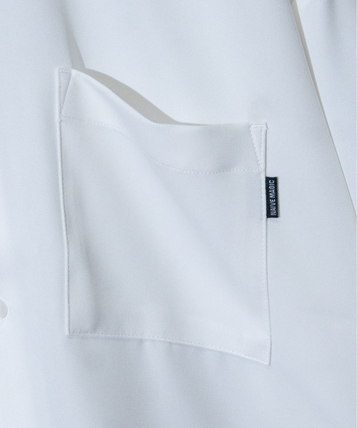 JOHN'S CLOSET（ジョンズクローゼット）の「【a】ナチュラルストレッチポリエステルクレリック半袖ビッグシャツ/ルーズシルエットシャツ（シャツ/ブラウス・メンズ・ホワイト/ブラック/ベージュ/ブルー/グリーン・MEDIUM/LARGE/X-LARGE）」の7枚目の写真