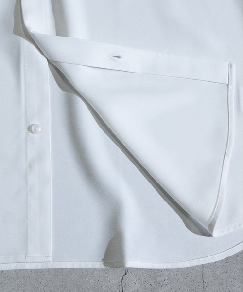 JOHN'S CLOSET（ジョンズクローゼット）の「【a】ナチュラルストレッチポリエステルクレリック半袖ビッグシャツ/ルーズシルエットシャツ（シャツ/ブラウス・メンズ・ホワイト/ブラック/ベージュ/ブルー/グリーン・MEDIUM/LARGE/X-LARGE）」の11枚目の写真