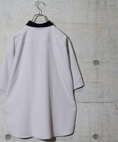 JOHN'S CLOSET（ジョンズクローゼット）の「【a】ナチュラルストレッチポリエステルクレリック半袖ビッグシャツ/ルーズシルエットシャツ（シャツ/ブラウス・メンズ・ホワイト/ブラック/ベージュ/ブルー/グリーン・MEDIUM/LARGE/X-LARGE）」の13枚目の写真