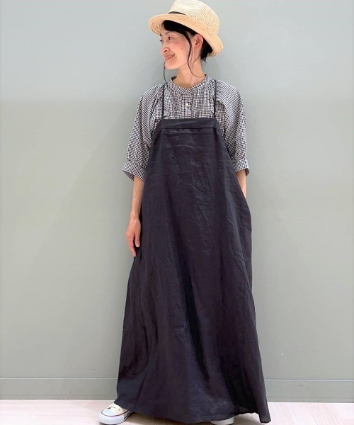 studio CLIP（スタディオクリップ）の「シングルガーゼバンドカラースリーブシャツ（シャツ/ブラウス・レディース・ライトグレー/ブラック/ライトベージュ/ブルー/グリーン/スモーク/ネイビー・MEDIUM/LARGE）」の17枚目の写真