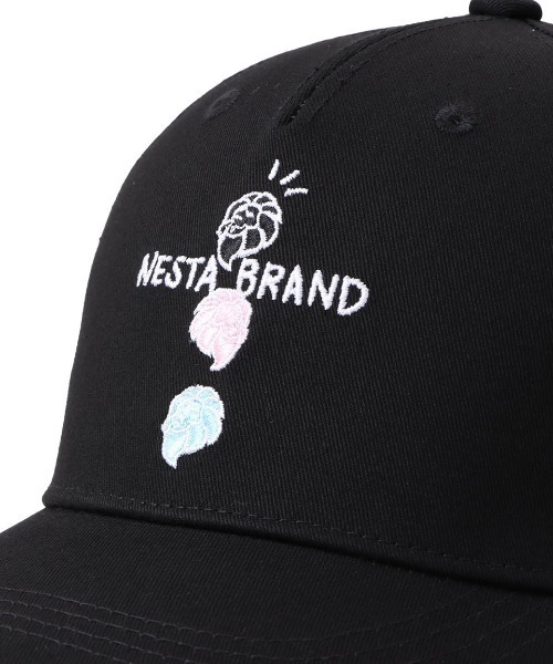 NESTA BRAND(ネスタブランド)の「_x001F_カラーロゴ刺繍ドローイングCAP(キャップ・メンズ・ブラック/サーモンピンク・F)」の7枚目の写真