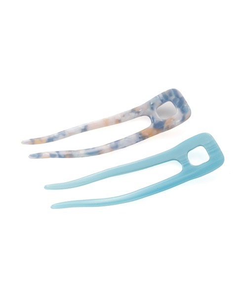 FRAY I.D（フレイアイディー）の「アセチヘアフォークSET（その他ヘアアクセサリー・レディース・ブルー/イエロー・FREE）」の3枚目の写真