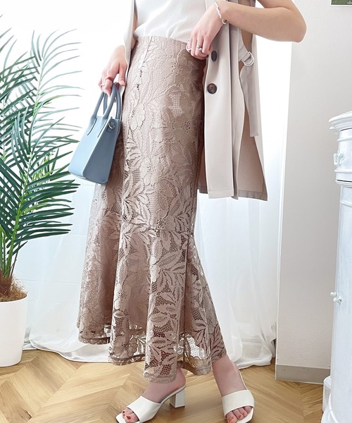 classicalelf(クラシカルエルフ)の「花柄レースマーメイドスカート(スカート・レディース・ブラック/ベージュ/モカ・SMALL/MEDIUM/LARGE/X-LARGE)」の9枚目の写真